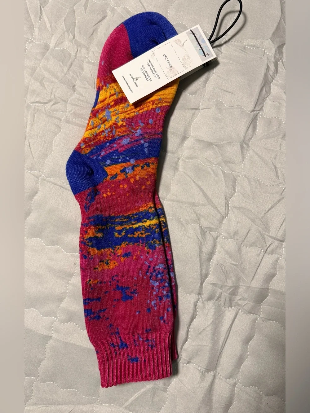 FreePeople Movement Vibrant Splatter Surge Ribbed Knit Crew Length